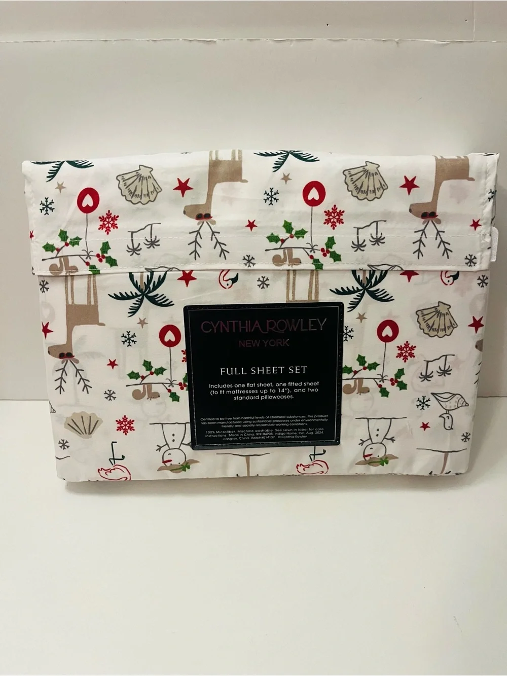 Cynthia Rowley & London Kaye Lot of 2 Full Sheet Sets Parisian Pastry Christmas